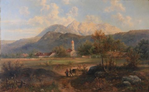 Church near Klagenfurt by Emil Barbarini — large framed print