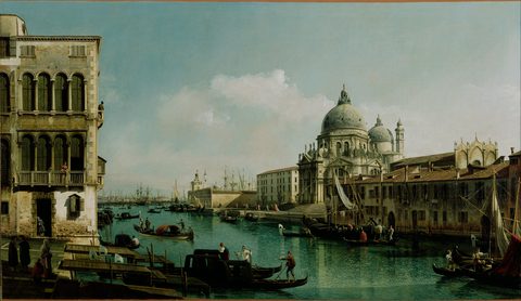 The Grand Canal with the Salute and the Dogana by Bernardo Bellotto, about 1743, framed print