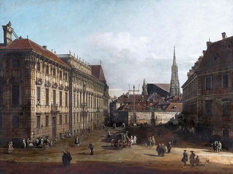 Lobkowitzplatz, Vienna by Bernardo Bellotto — large framed print