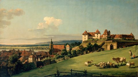 View of Pirna from the Sonnenstein Castle by Bernardo Bellotto — large framed print