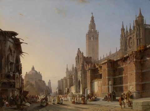 The Cathedral of Seville by François Antoine Bossuet — large framed print