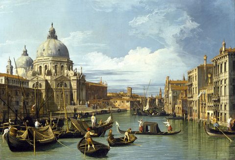 The Entrance to the Grand Canal, Venice by Canaletto — large framed print