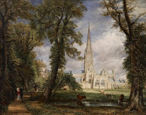 Salisbury Cathedral from the Bishop's Garden by John Constable — large framed print