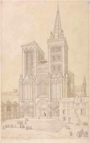 St. Peter at Lisieux: West Front by John Sell Cotman — large framed print