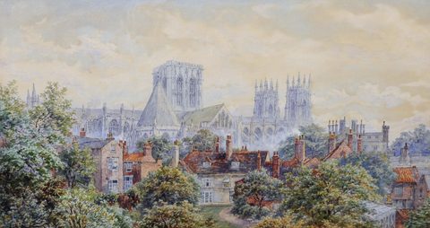 York Minster from the City Wall by George Fall — large framed print