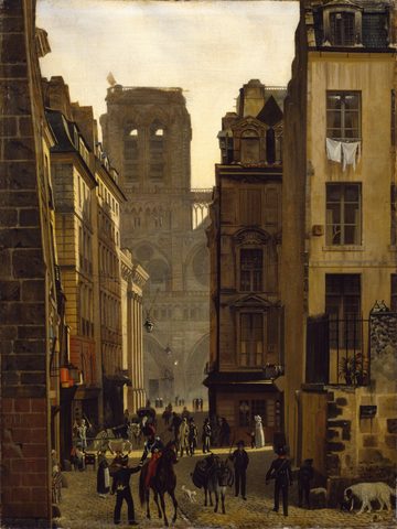 Rue Neuve-Notre-Dame in Paris by Eduard Gaertner — large framed print