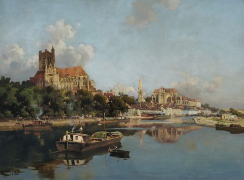 Cathedral of Auxerre by Joseph Garibaldi — large framed print