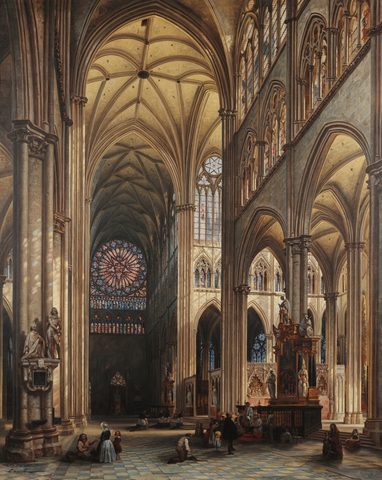 Interior of Amiens Cathedral by Jules Victor Génisson — large framed print