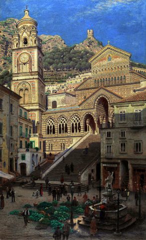 Amalfi Cathedral by Aleksander Gierymski — large framed print