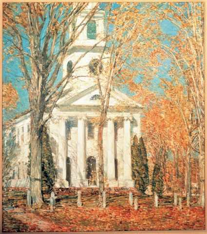Church at Old Lyme, Connecticut by Childe Hassam — large framed print