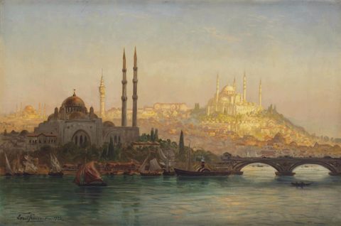 The Valide and Süleymaniye Mosques, Istanbul by Ernst Koerner, 1922, framed print