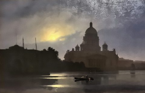 Saint Isaac's Cathedral by Moonlight by Arkhip Kuindzhi — large framed print