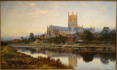Worcester Cathedral by Benjamin Williams Leader — large framed print