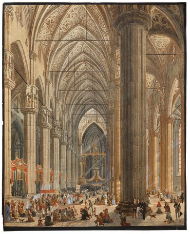 Milan Cathedral (second view) by Giovanni Migliara — large framed print