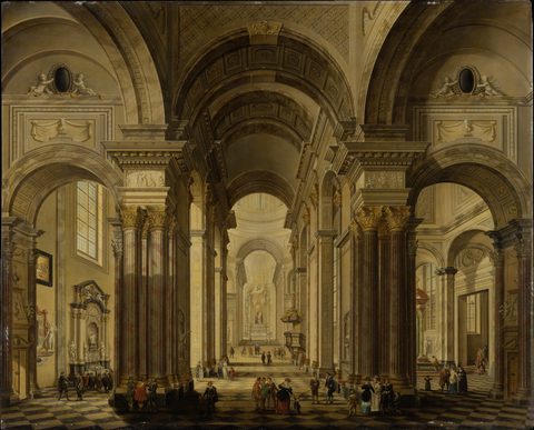 Interior of a Baroque Church by Johann Ludwig Ernst Morgenstern — large framed print