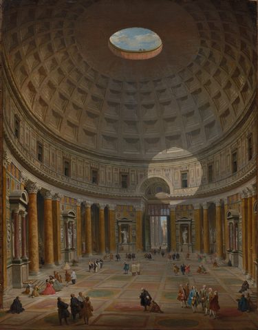 Interior of the Pantheon, Rome by Giovanni Paolo Panini — large framed print