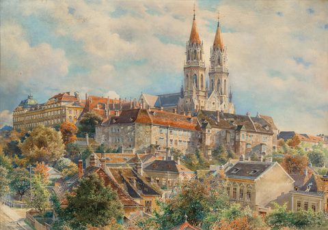 Klosterneuburg Abbey by Karl Schnorpfeil — large framed print
