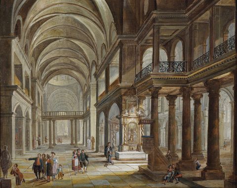 Church Interior, 1780 by Christian Stöcklin — large framed print