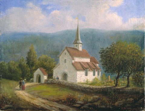 Gamle Aker Church by Niels Bang Wingaard — large framed print