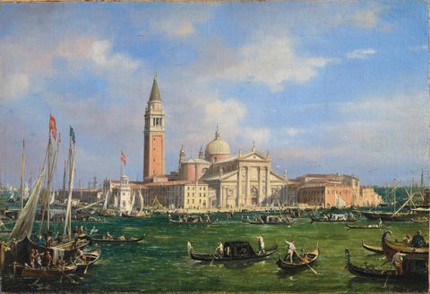 The Island of San Giorgio Maggiore by Francesco Zanin, before 1884, framed print