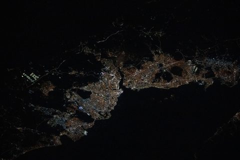 Istanbul at night by NASA / Don Pettit — large framed print
