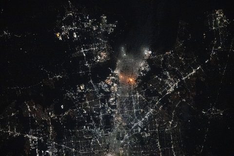 Fire in La Porte, Texas by NASA / Don Pettit — large framed print