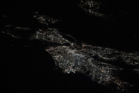Los Angeles wildfires by NASA / Don Pettit — large framed print