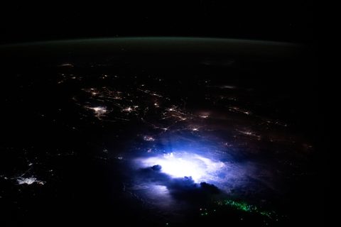 Lightning over Southeast Asia by NASA / Don Pettit — large framed print