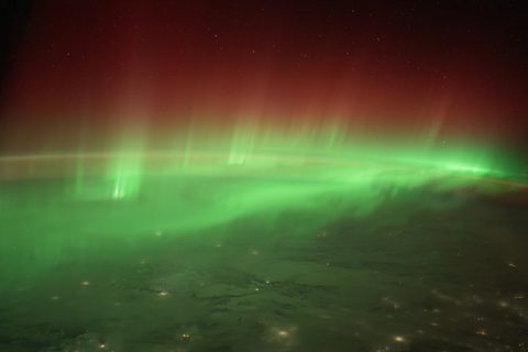 New Year aurora by NASA / Don Pettit — large framed print