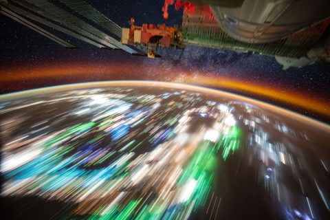 Southeast Asia under airglow by NASA / Don Pettit — large framed print