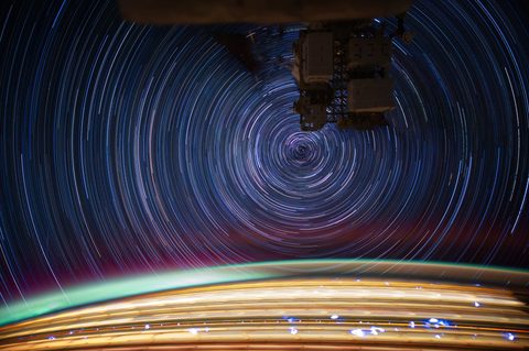 Star trails by NASA / Don Pettit — large framed print