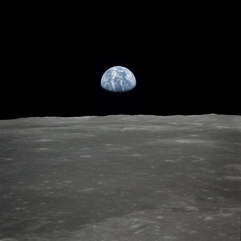 Earthrise over the Moon from Apollo 11 by NASA — large framed print