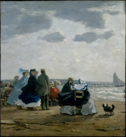 On the Beach, Dieppe by Eugène Boudin — large framed print