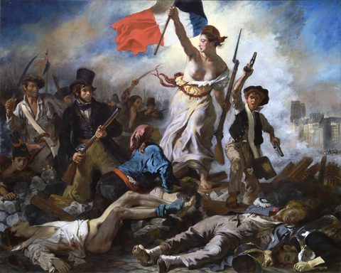 Liberty Leading the People by Eugène Delacroix, 1830, framed print