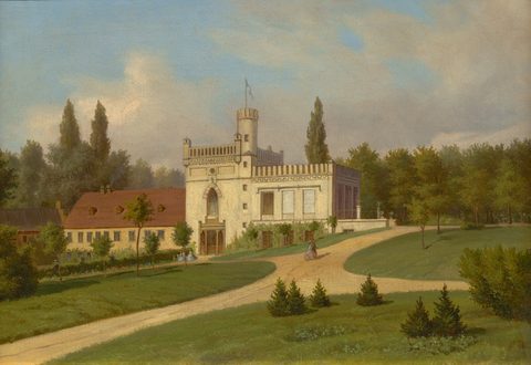 Krč Castle from the Southwest by Eduard Herold, 1865, framed print