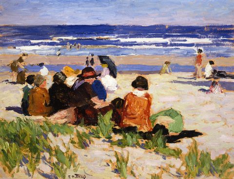On the Beach, Ogunquit, Maine by Edward Henry Potthast — large framed print