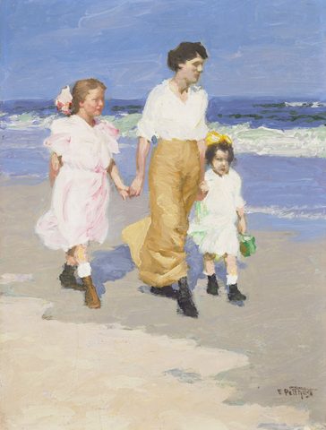 On the Beach by Edward Henry Potthast — large framed print