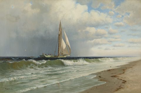 At Coney Island by Francis Augustus Silva — large framed print