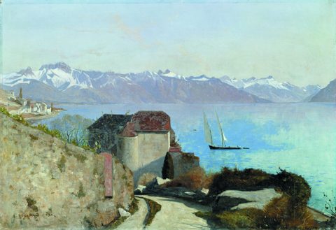 Château de Glérolles by François Bocion, 1890, framed print