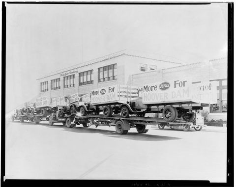 Fords for Hoover Dam by Ford Motor Company — large framed print