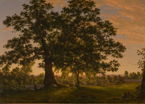 The Charter Oak at Hartford by Frederic Edwin Church — large framed print