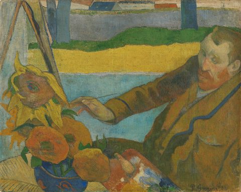Vincent van Gogh Painting Sunflowers by Paul Gauguin, 1888, framed print