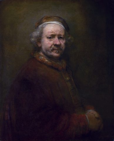 Self-Portrait at the Age of 63 by Rembrandt van Rijn, 1669, framed print