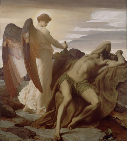 Elijah in the Wilderness by Frederic Leighton — large framed print