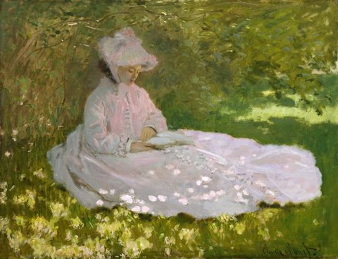 Springtime by Claude Monet, 1872, framed print
