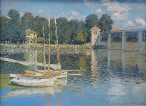 The Railway Bridge at Argenteuil by Claude Monet, 1874, framed print