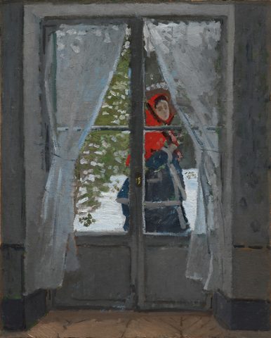 The Red Kerchief by Claude Monet, 1868, framed print