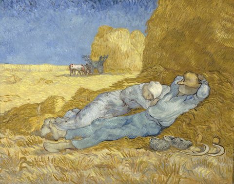 The siesta (after Millet) by Vincent van Gogh, 1890, framed print