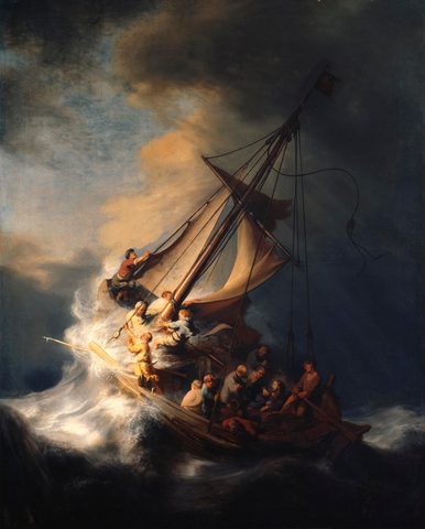 The Storm on the Sea of Galilee by Rembrandt van Rijn, 1633, framed print