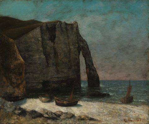 The Cliff at Étretat by Gustave Courbet — large framed print